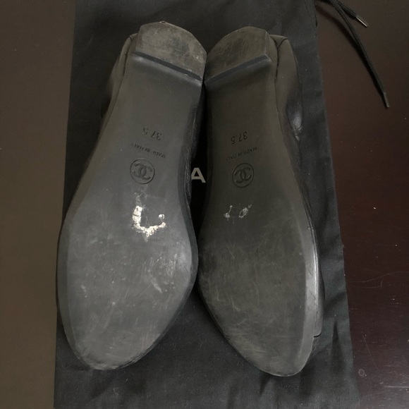 Chanel Classic Cap-toe Stretch Ballet Flats 37.5 - Picture 6 of 7